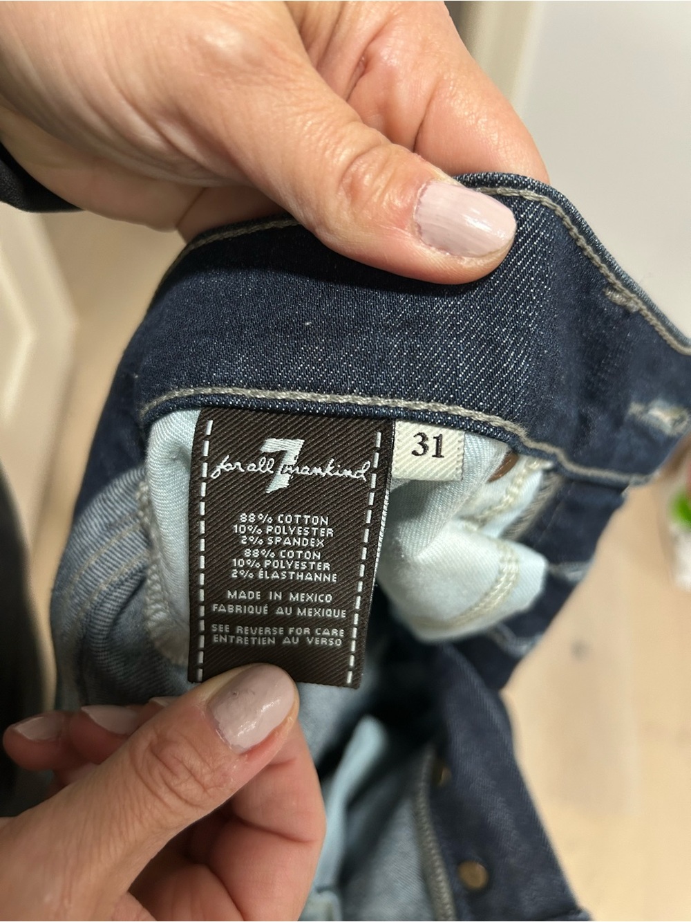7 For All Mankind Dark Blue High-Rise Women's Jeans